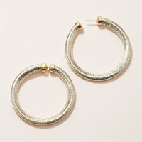 Glitter PU Leather Hoop Earrings