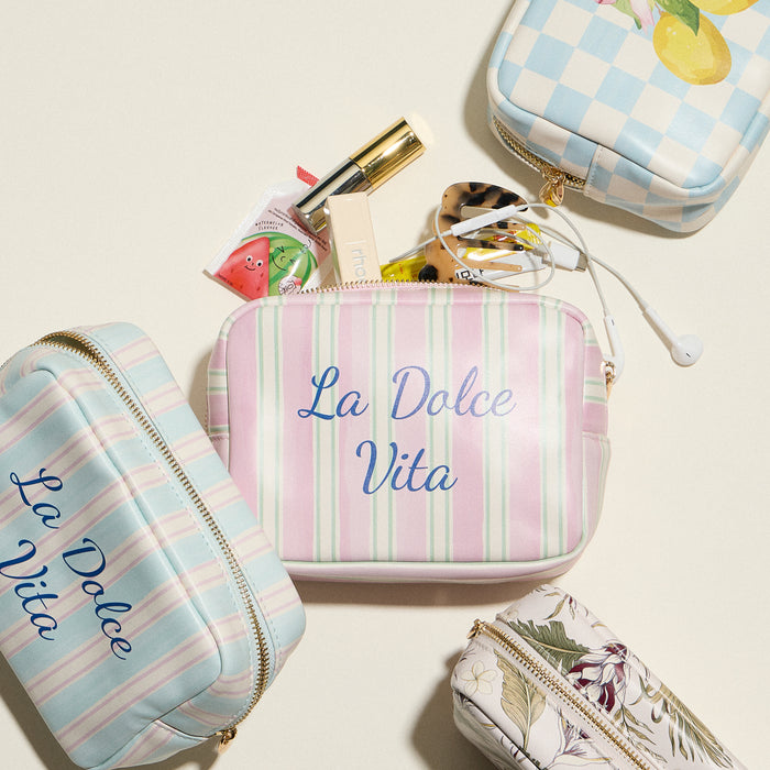 Tropical Floral Cosmetic Pouch – Zip Makeup & Travel Organizer Bag