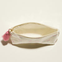 Cherry Print Cosmetic Pouch – Zipper Makeup Bag with Tassel