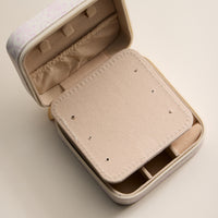 Pink Floral Travel Jewelry Case – Compact Jewelry Organizer with Mirror & Ring Slots