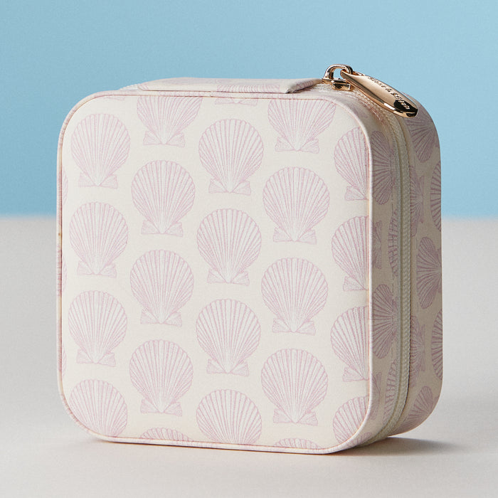 Pink Shell Travel Jewelry Box
