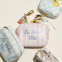 Lemon Gingham Cosmetic Pouch