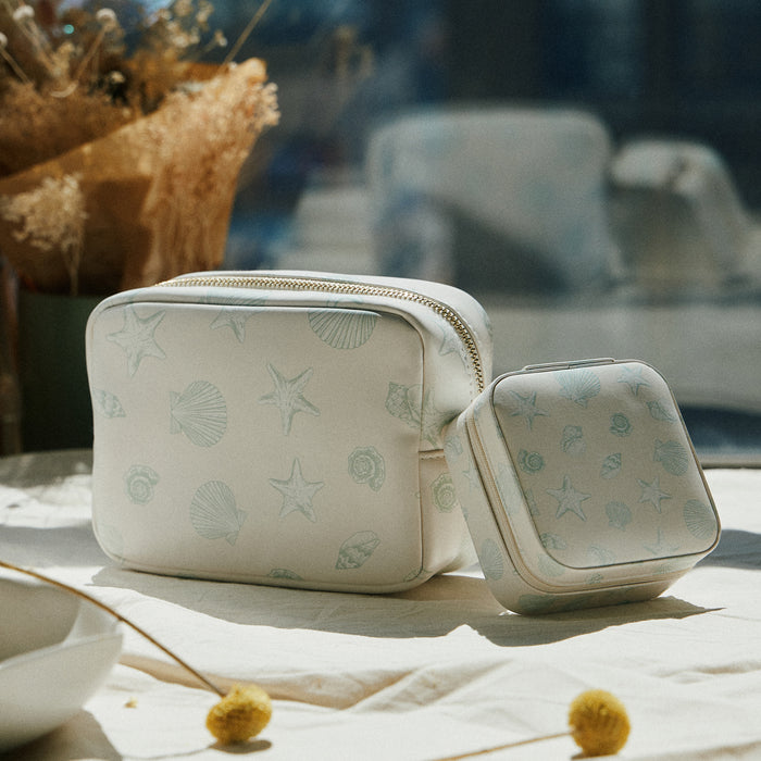 Seashell Print Cosmetic Pouch