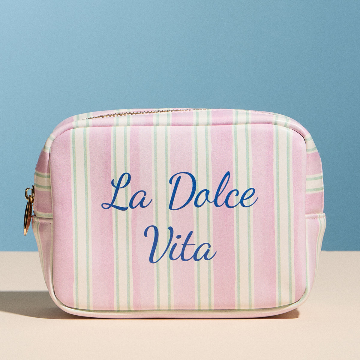 La Dolce Vita Stripe Cosmetic Pouch