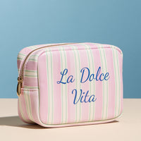 La Dolce Vita Stripe Cosmetic Pouch