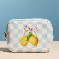 Lemon Gingham Cosmetic Pouch