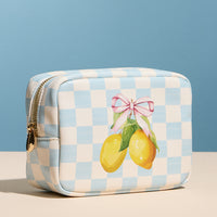 Lemon Gingham Cosmetic Pouch