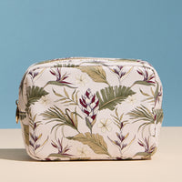Tropical Floral Cosmetic Pouch – Zip Makeup & Travel Organizer Bag