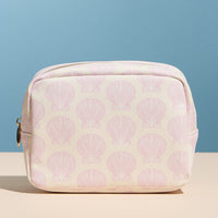 Pink Seashell Print Cosmetic Pouch