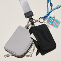 Fabric Dual Pouch Wristlet Wallet — Keychain Holder