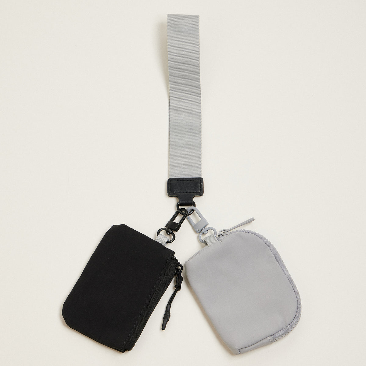 Dual Pouch Wristlet Keychain Wallet – Compact Zipper Coin & Card Holder