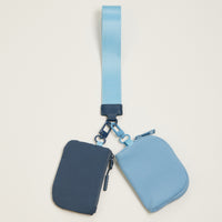 Dual Pouch Wristlet Keychain Wallet – Compact Zipper Coin & Card Holder