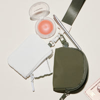 Fabric Dual Pouch Wristlet Wallet — Keychain Holder
