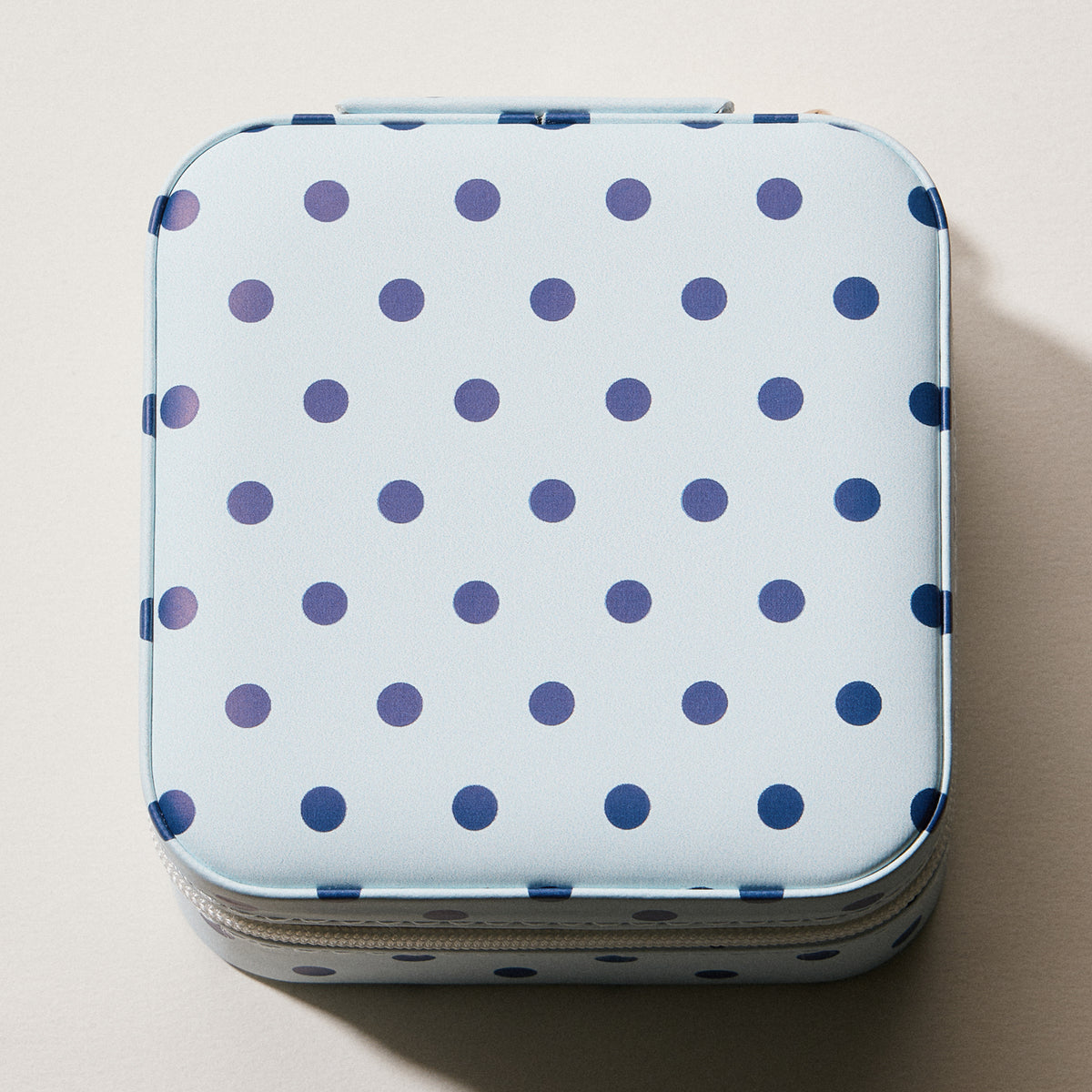 Polka Dot Travel Jewelry Case Organizer – Compact Zipper Jewelry Storage Box for Rings, Earrings & Necklaces