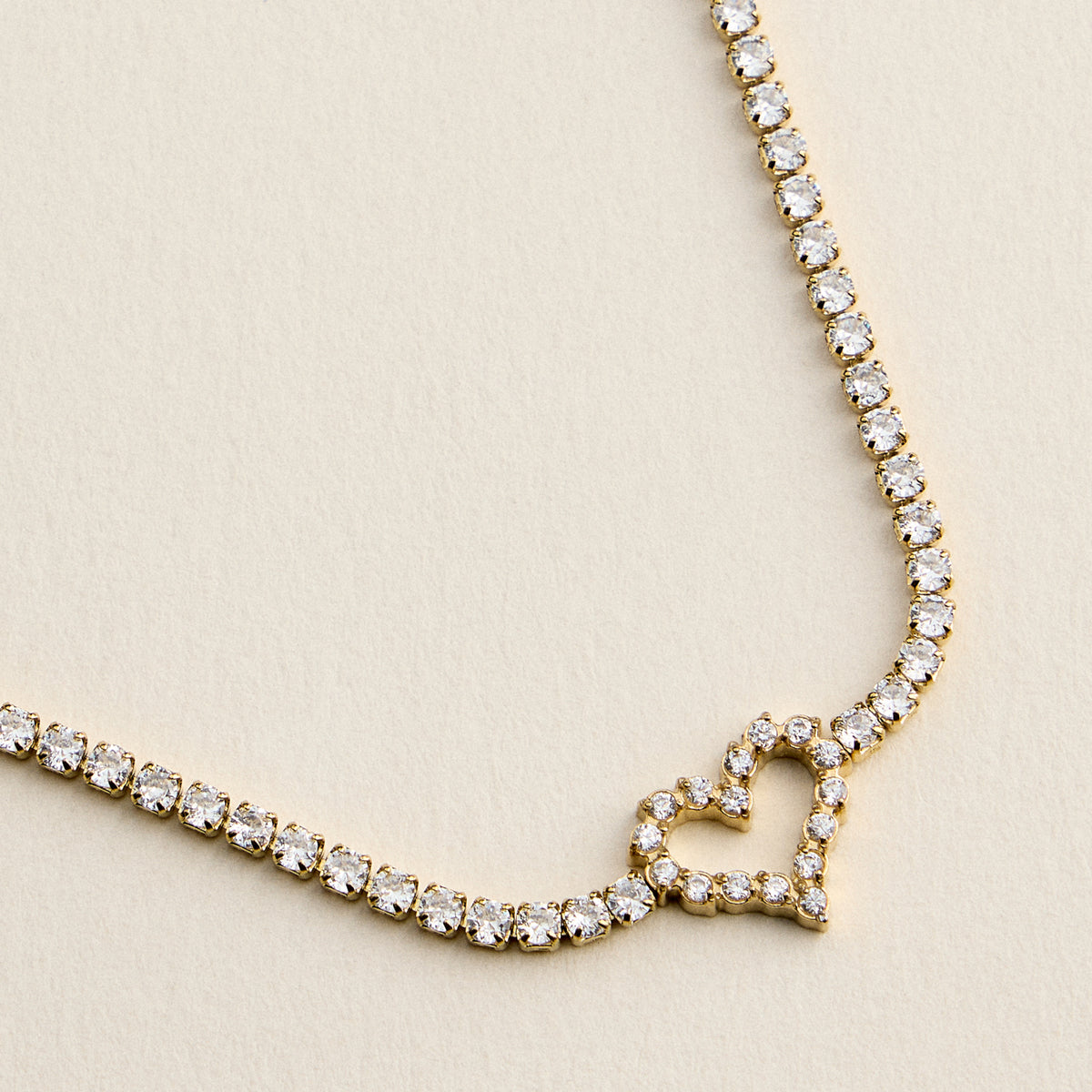 Heart Tennis Bracelet for Women – CZ Diamond Pavé Heart Charm Bracelet