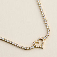 Heart Tennis Bracelet for Women – CZ Diamond Pavé Heart Charm Bracelet