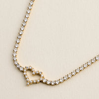 Heart Tennis Bracelet for Women – CZ Diamond Pavé Heart Charm Bracelet