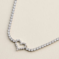 Heart Tennis Bracelet for Women – CZ Diamond Pavé Heart Charm Bracelet