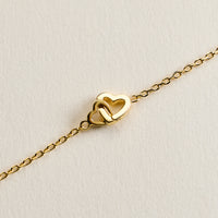 Interlocking Heart Bracelet – 14K Gold Dipped Dainty Chain especially made in Korea