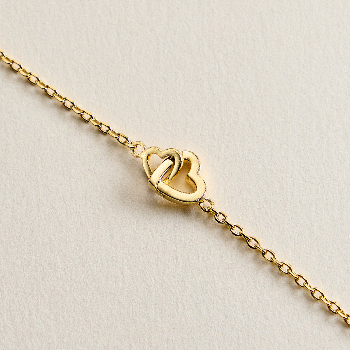 Interlocking Heart Bracelet – 14K Gold Dipped Dainty Chain especially made in Korea