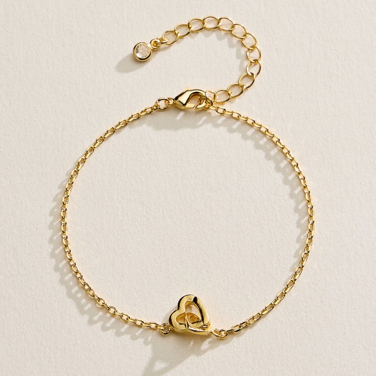 Interlocking Heart Bracelet – 14K Gold Dipped Dainty Chain especially made in Korea