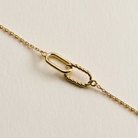 Interlocking Link Bracelet – 14K Gold Dipped Dainty Chain made in Korea