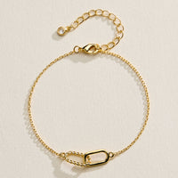 Interlocking Link Bracelet – 14K Gold Dipped Dainty Chain made in Korea