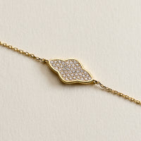 Gold Pave Crystal Cloud Bracelet – Dainty Adjustable Chain Bracelet for Women