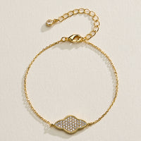 Gold Pave Crystal Cloud Bracelet – Dainty Adjustable Chain Bracelet for Women