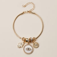 Gold Dipped Multi Charm Bracelet – Symbolic Pendant Collection