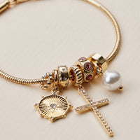 Gold Dipped Multi Charm Bracelet – Symbolic Pendant Collection