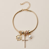 Gold Dipped Multi Charm Bracelet – Symbolic Pendant Collection