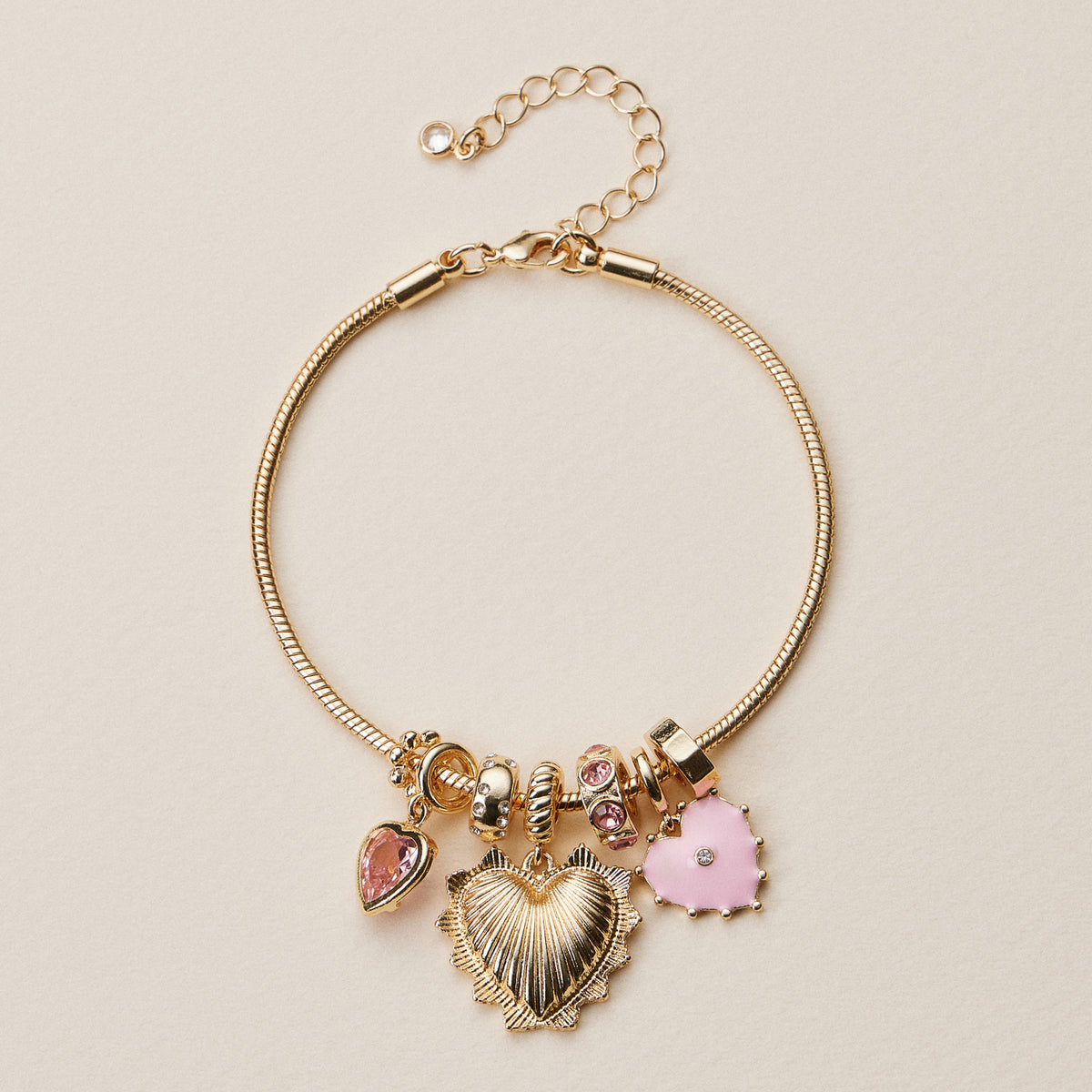 Gold Dipped Multi Charm Bracelet – Symbolic Pendant Collection