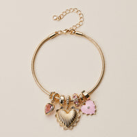 Gold Dipped Multi Charm Bracelet – Symbolic Pendant Collection