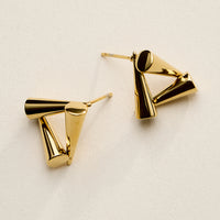 Stainless Steel Geometric Triangle Stud Earrings – Modern Minimal Design