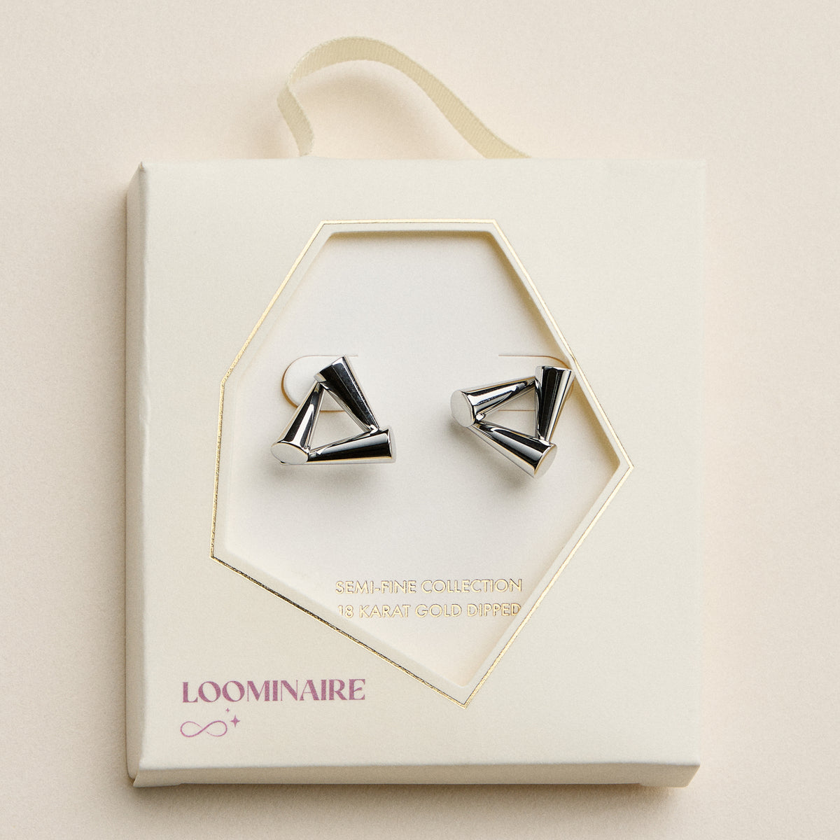 Stainless Steel Geometric Triangle Stud Earrings – Modern Minimal Design