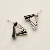 Stainless Steel Geometric Triangle Stud Earrings – Modern Minimal Design