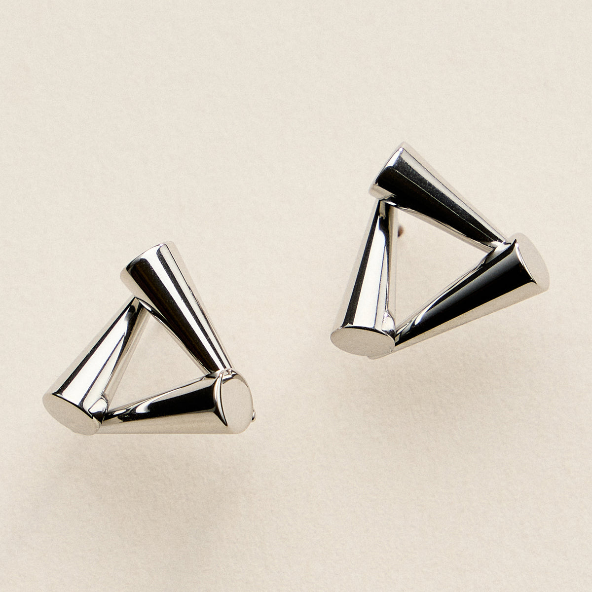 Stainless Steel Geometric Triangle Stud Earrings – Modern Minimal Design