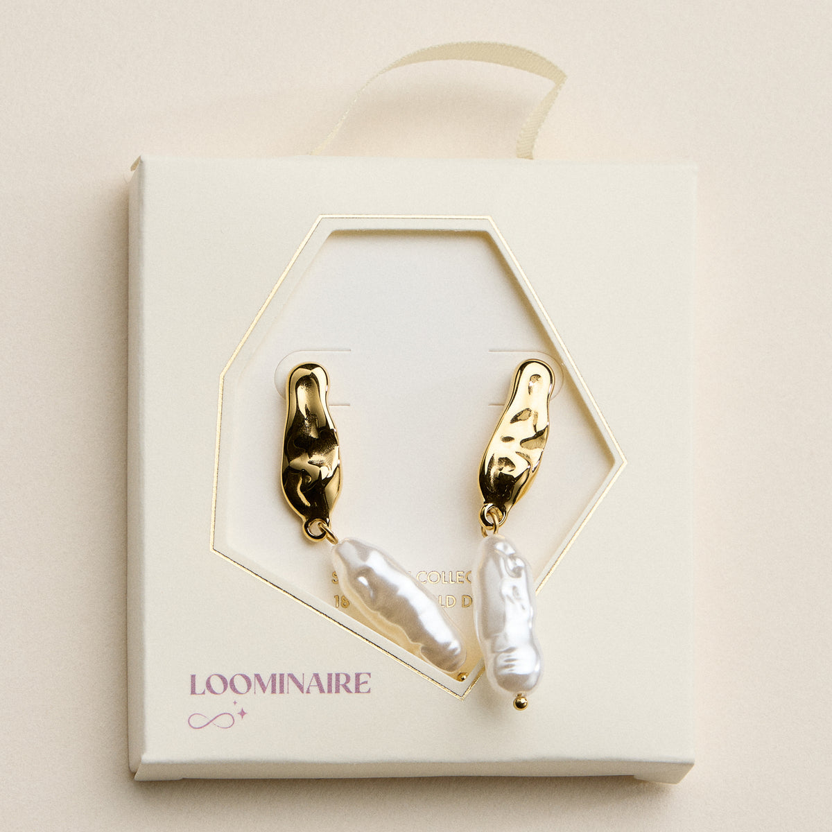 Stainless Steel Organic Pearl Drop Earrings – Sculptural Semi-Fine Style