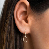 Gold Filled Pavé Oval Drop Earrings – Dainty