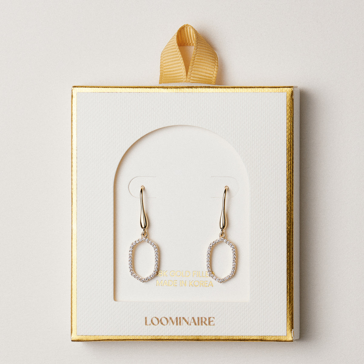 Gold Filled Pavé Oval Drop Earrings – Dainty