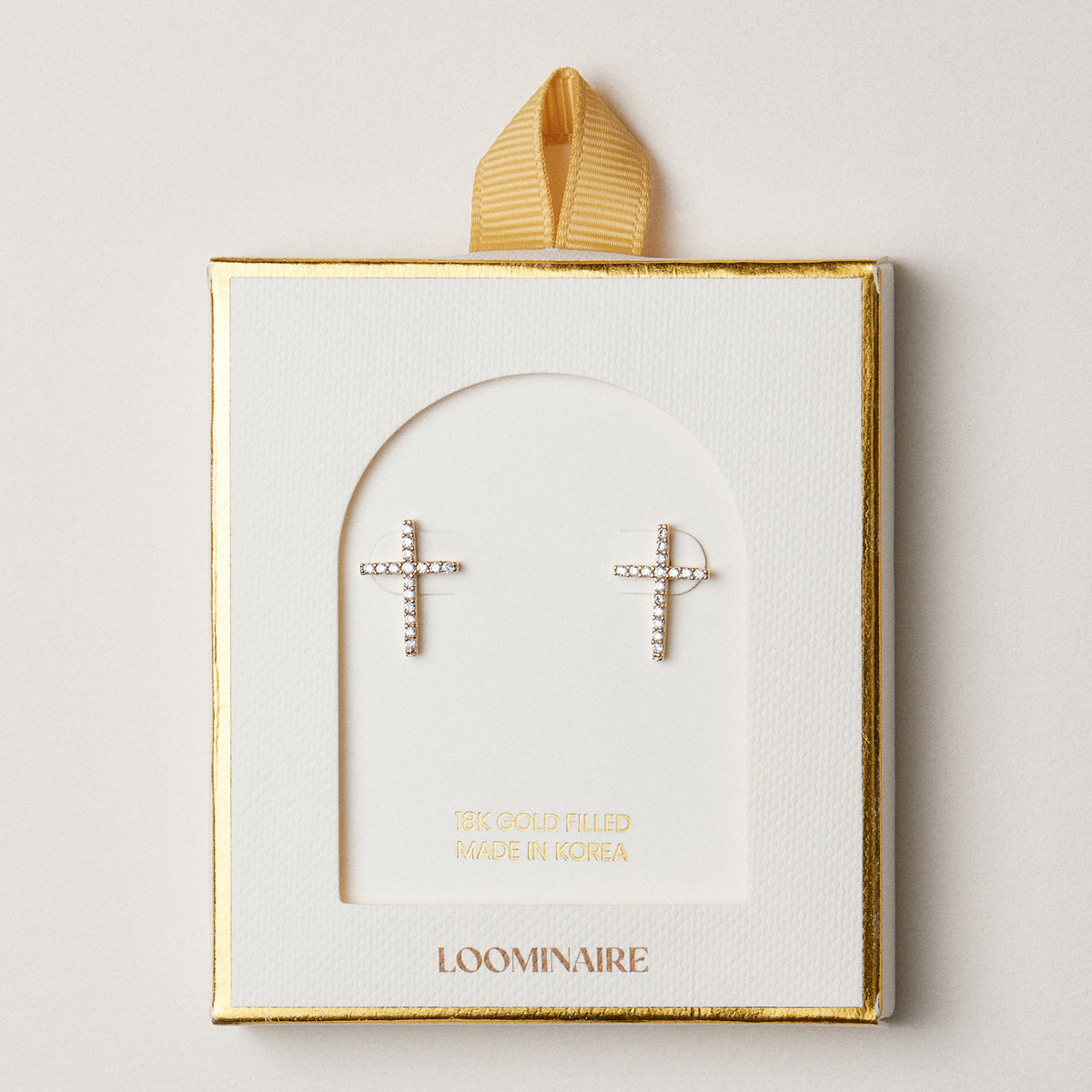Gold Filled Pavé Cross Stud Earrings – Dainty