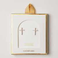 Gold Filled Pavé Cross Stud Earrings – Dainty