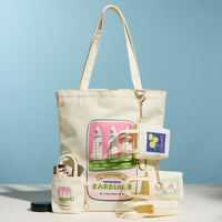 Mini Canvas Pouch with Sardine Graphic & Short Handle