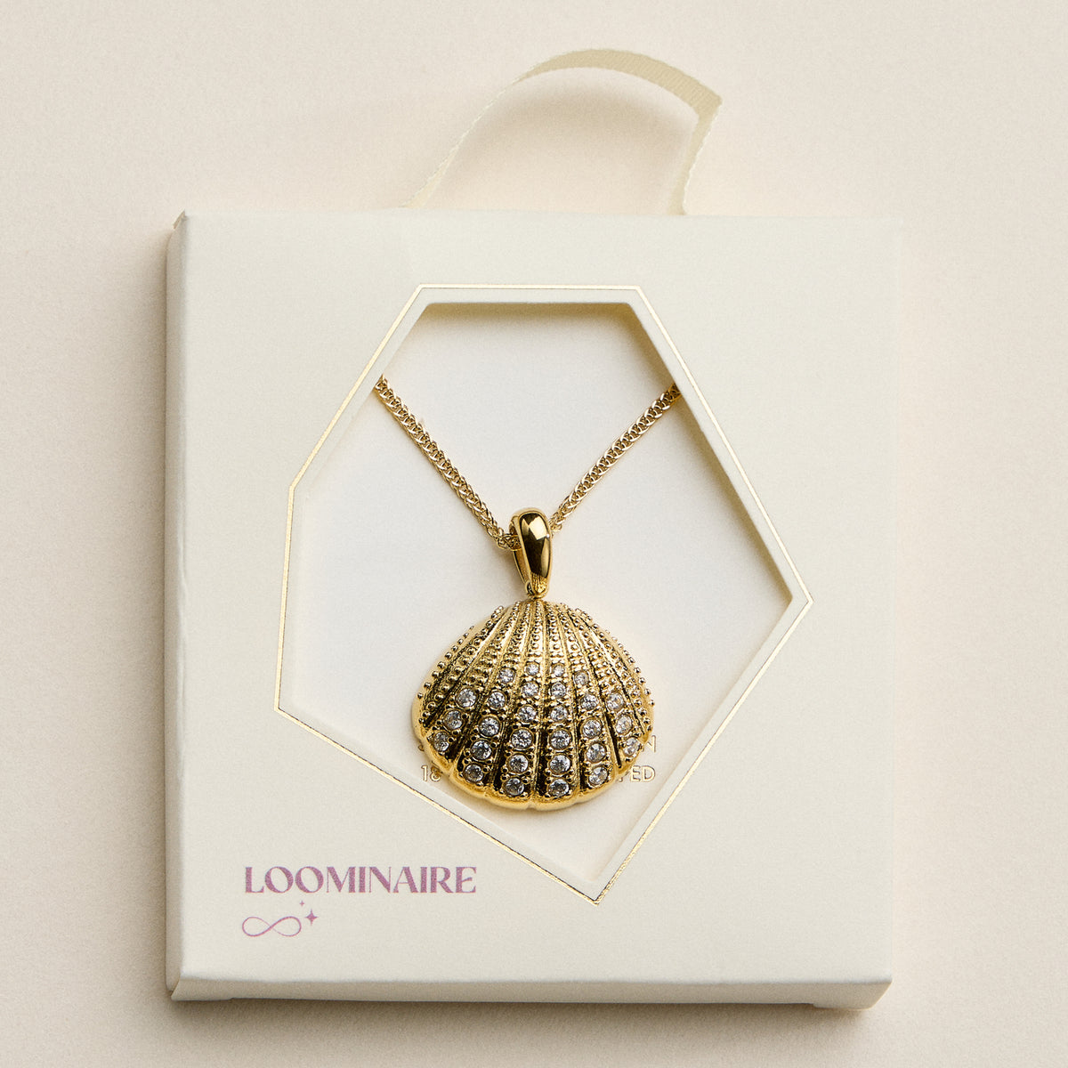 Stainless Steel Gold Coin Seashell Pendant Necklace