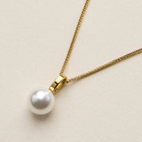 Stainless Steel Pearl Drop Necklace