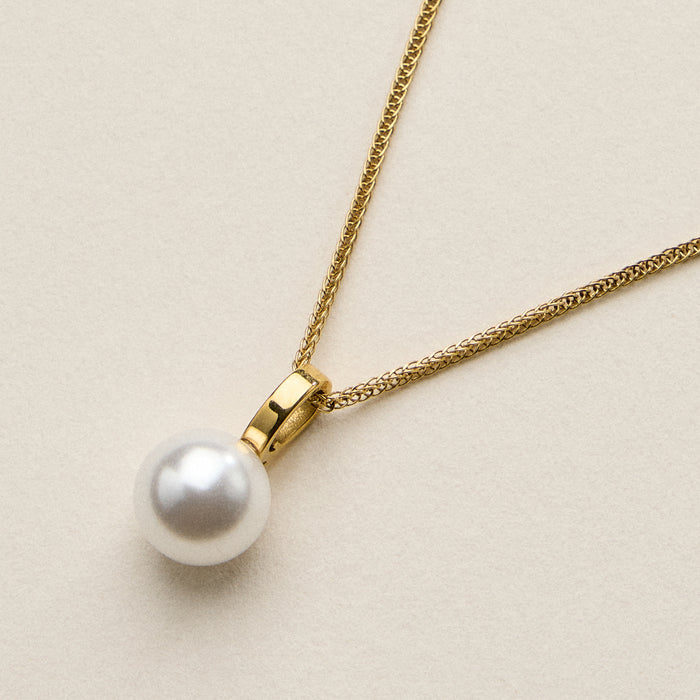 Stainless Steel Pearl Drop Necklace