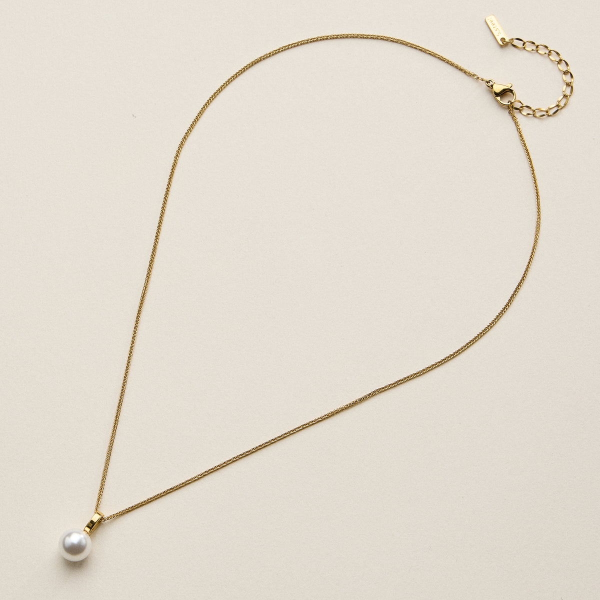 Stainless Steel Pearl Drop Necklace