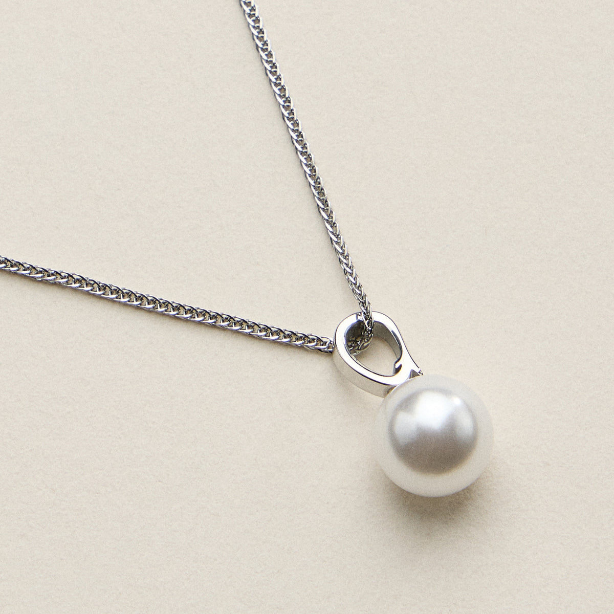 Stainless Steel Pearl Drop Necklace
