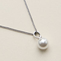 Stainless Steel Pearl Drop Necklace